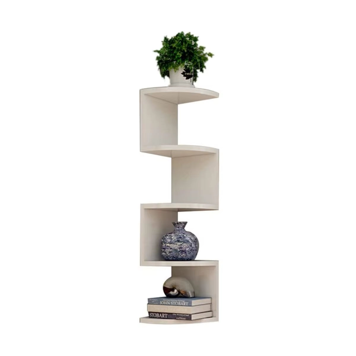 Wall Mounted Corner Bookshelf