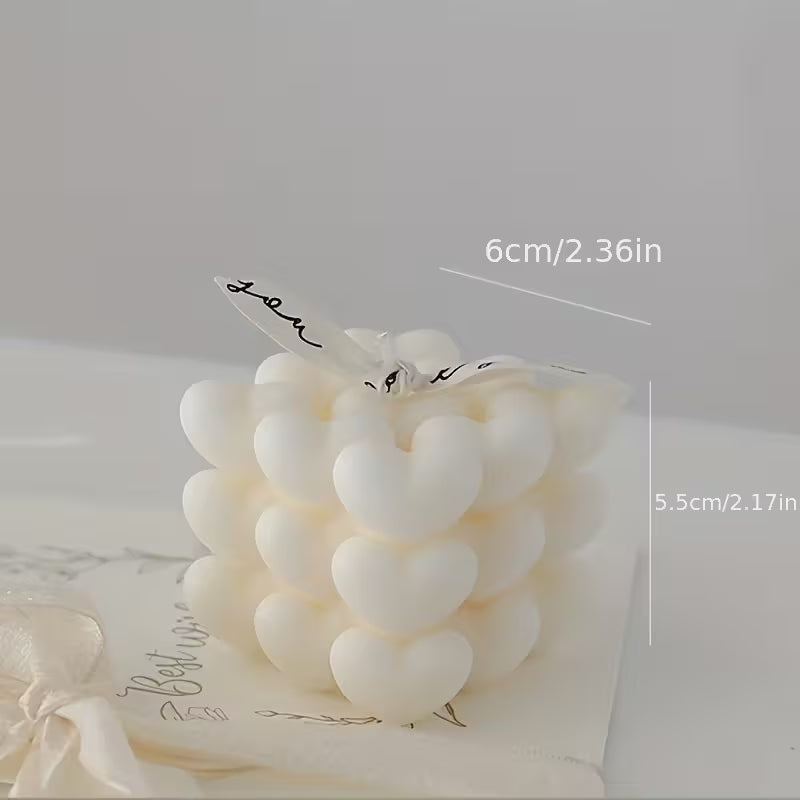 Heart-Shaped Cube Candle