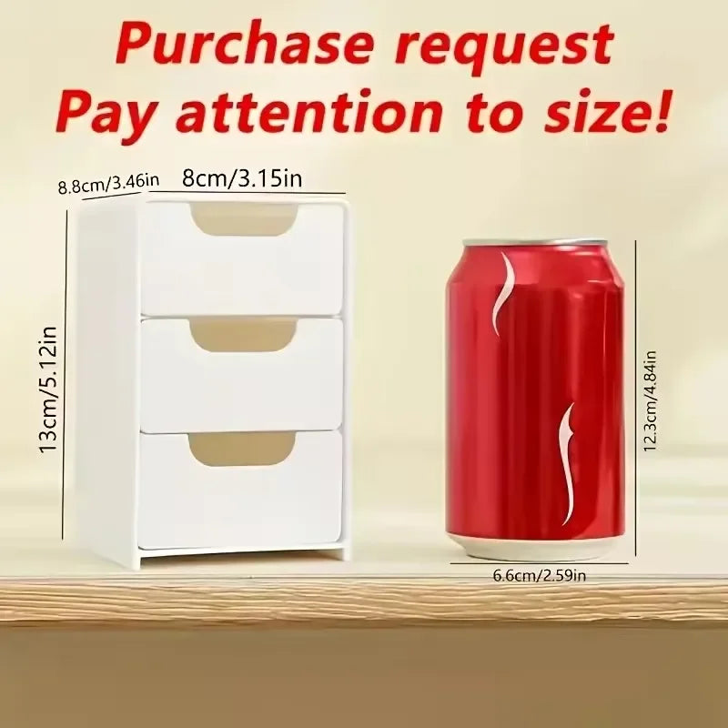 Chic 3-Tier Desk Organizer with Drawers - Ideal for Office Supplies, Jewelry & Cosmetics Storage - Portable Divider Box