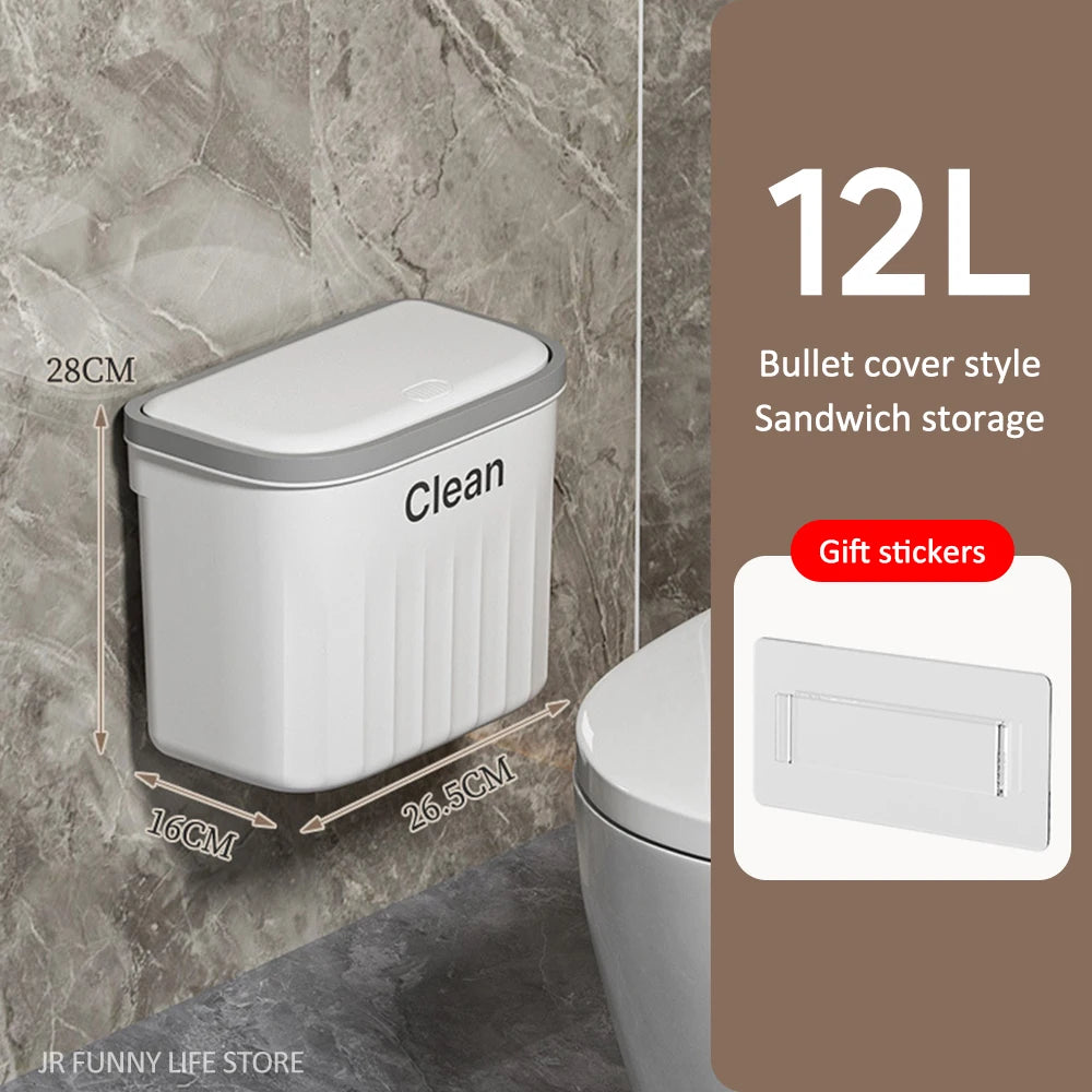 Press Type Wall Mounted Bin for Bathroom