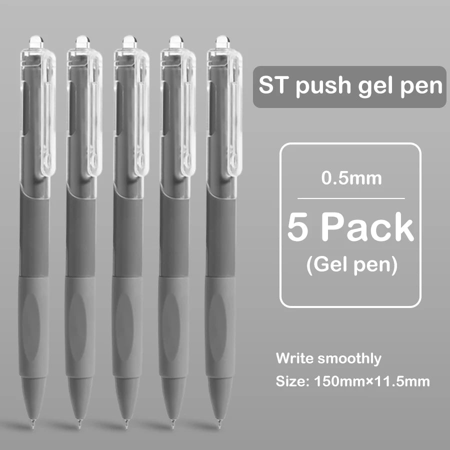 5 pcs gel pen ins smooth press quick-drying 0.5mm black pen ballpoint pens school supplies stationery