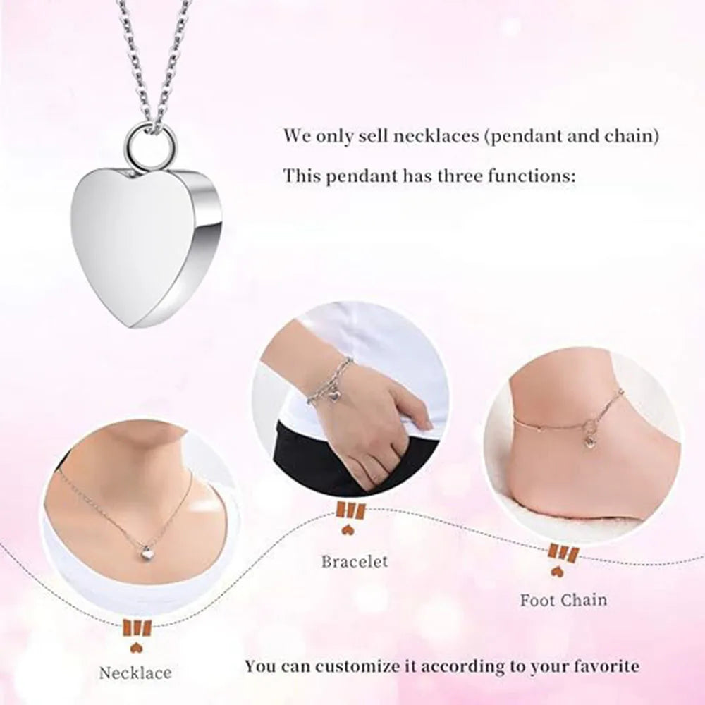 Small Heart Cremation Urn Necklace