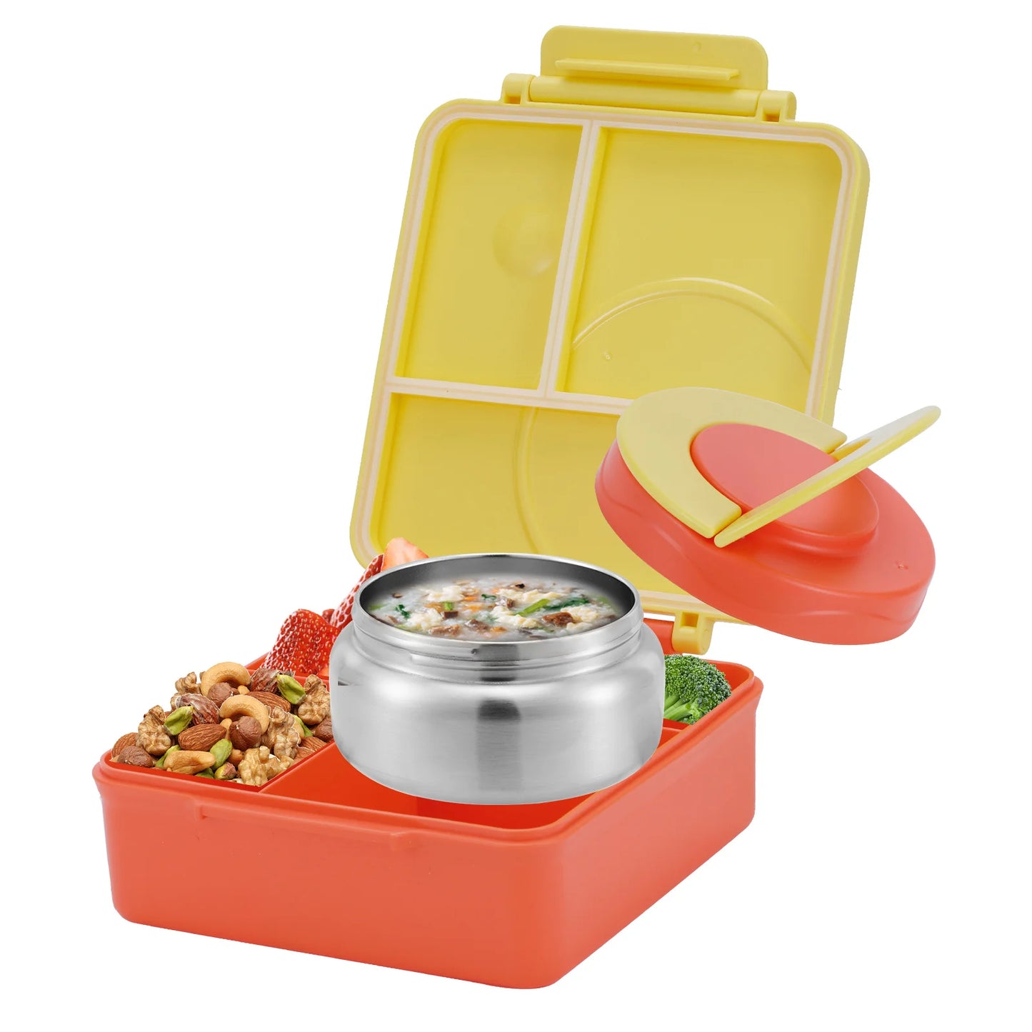 Four-Grid Lunch Box With Insulated Soup, For Teenagers And Workers At School, Canteen, Back School