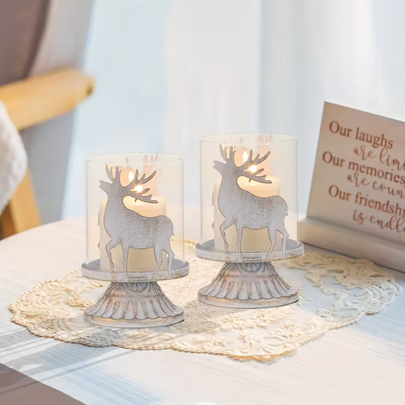 Reindeer Silhouette Candle Holders