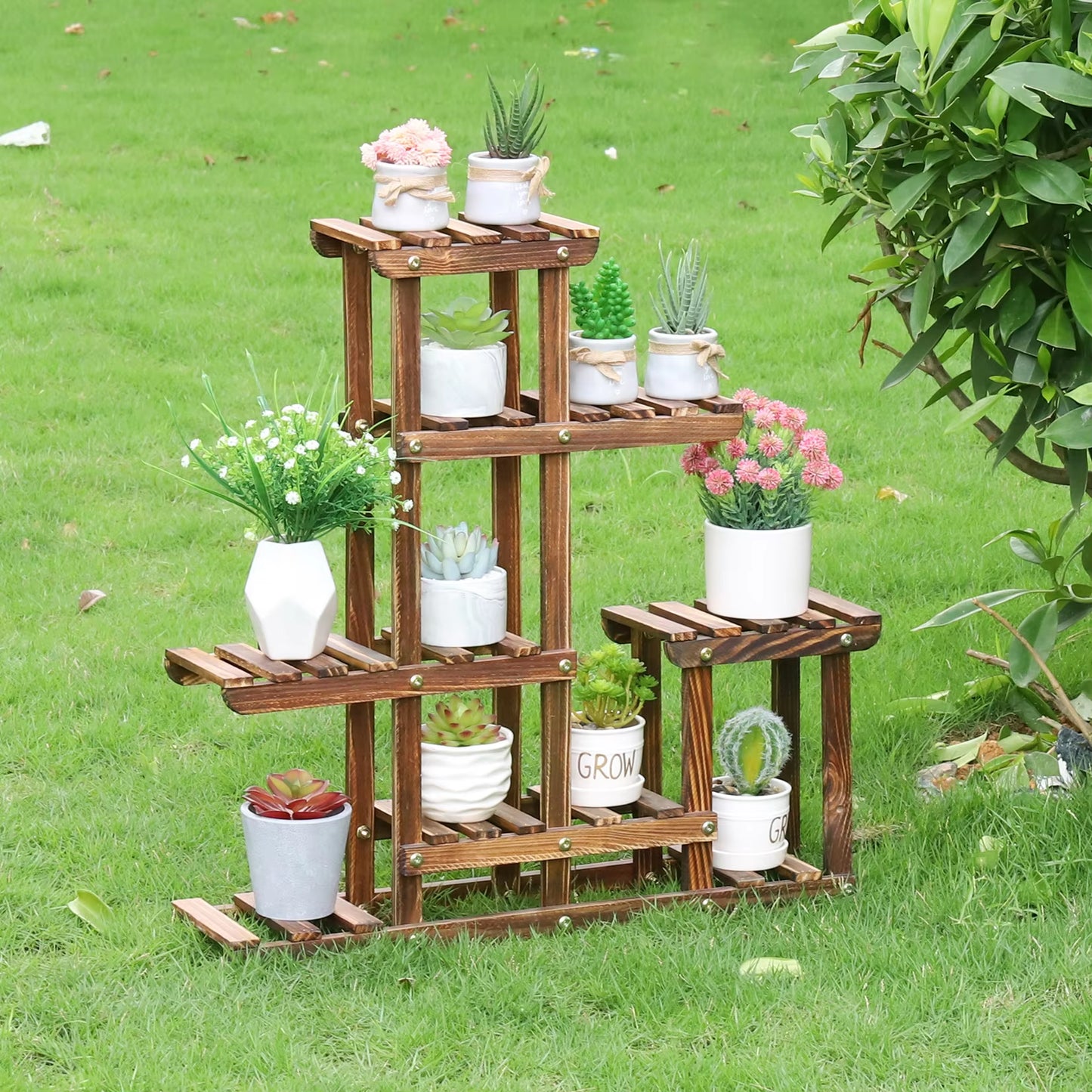 Indoor Wood Plant Shelves 