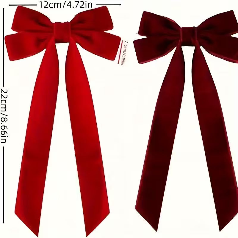 Elegant Red Velvet Christmas Bows