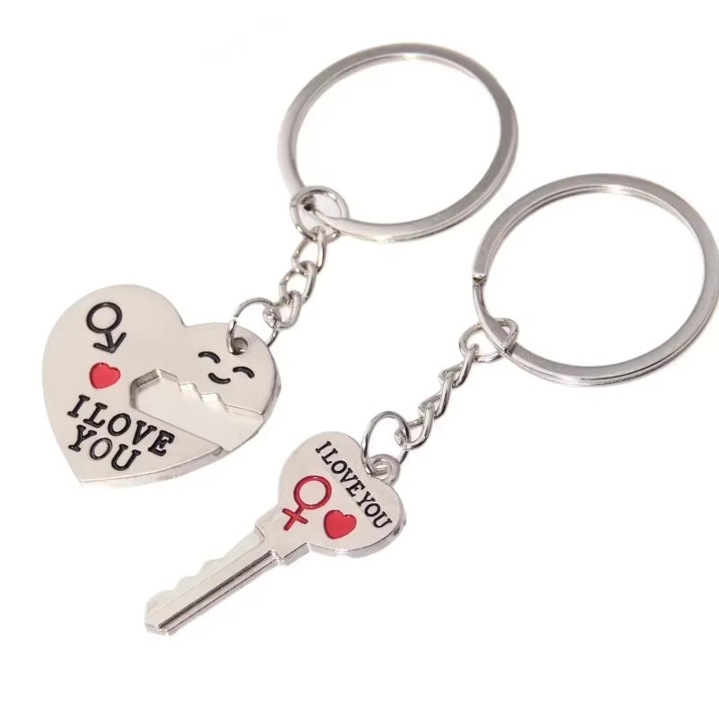  I Love You Heart Couple Key Ring 