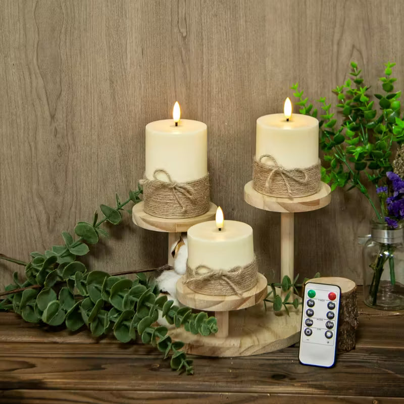 Rope-Wrapped LED Candle Se