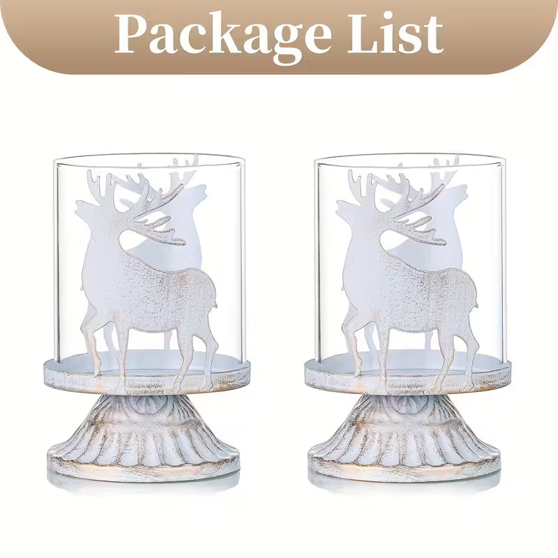 Reindeer Silhouette Candle Holders