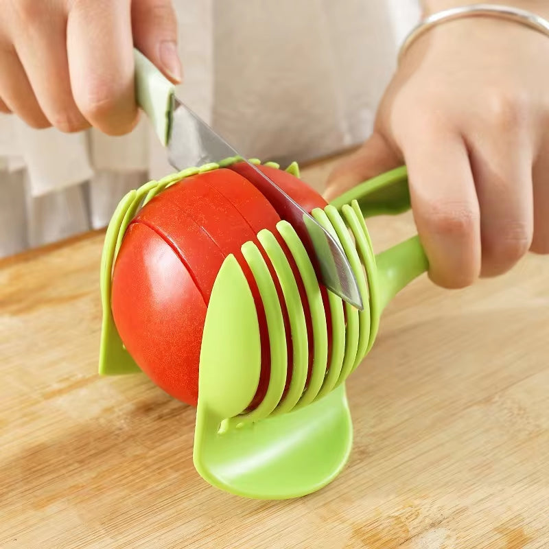 Stainless Steel Kitchen Handheld Orange Lemon Slicer Tomato Cutting Clip Fruit Slicer Onion Slicer Kitchenitem Cutter Accessorie