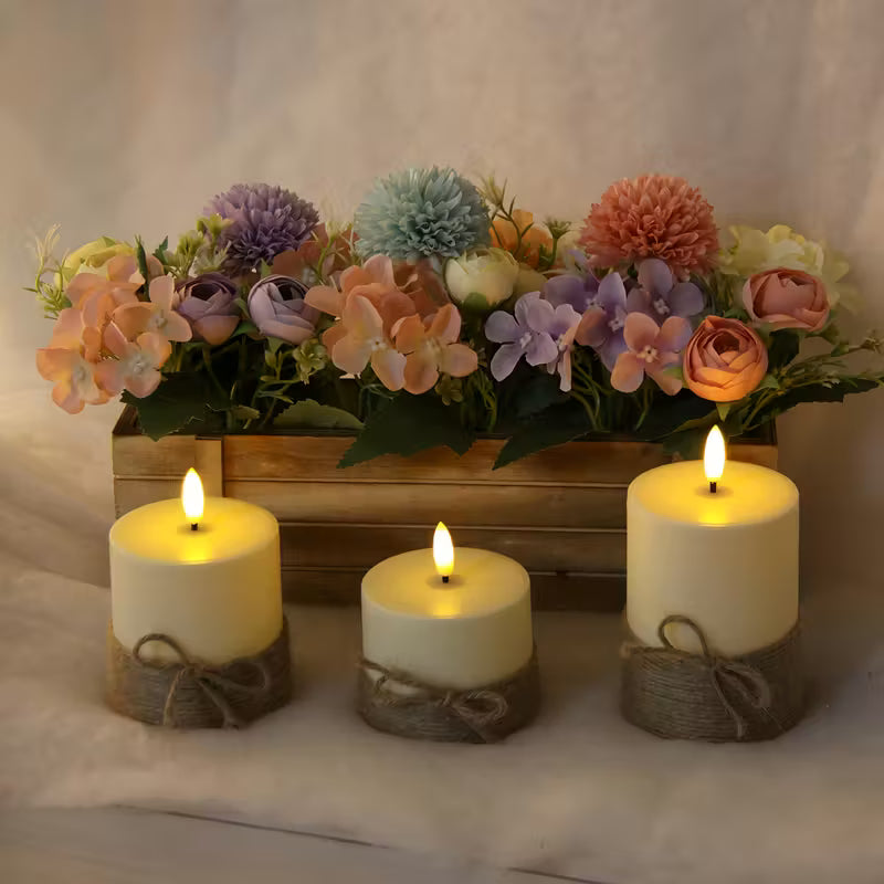 Rope-Wrapped LED Candle Se