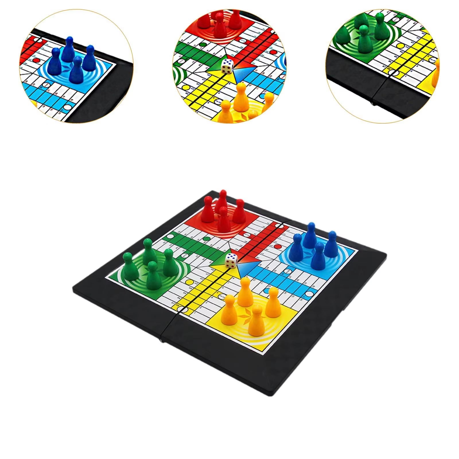 Ludo And Snakes And Ladders with Foldable Board 