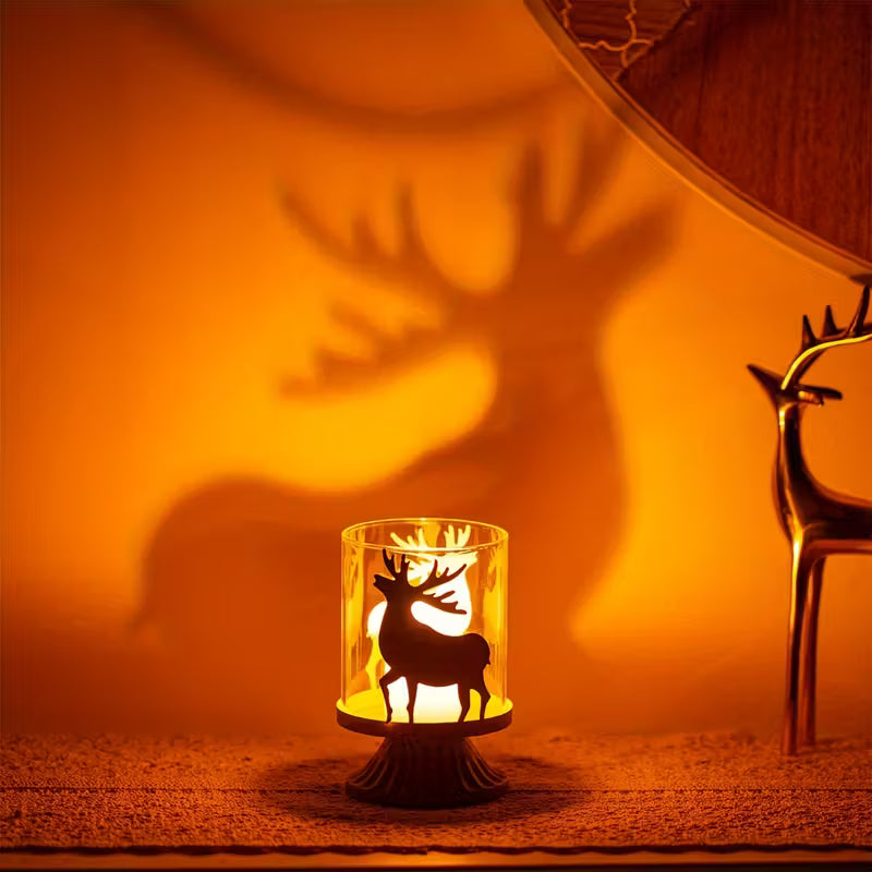 Reindeer Silhouette Candle Holders