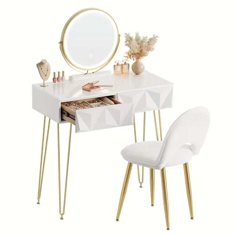 Modern Vanity Desk with Extra Deep Storage