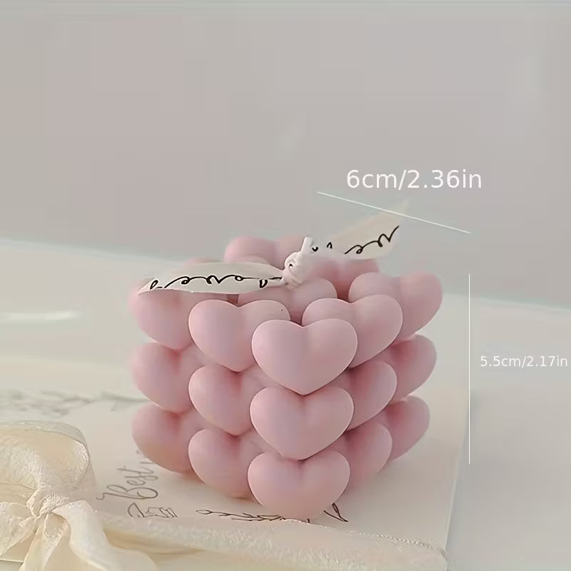 Heart-Shaped Cube Candle