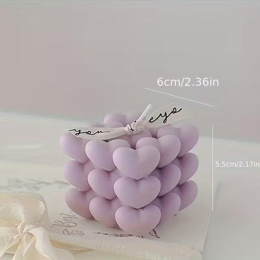 Heart-Shaped Cube Candle