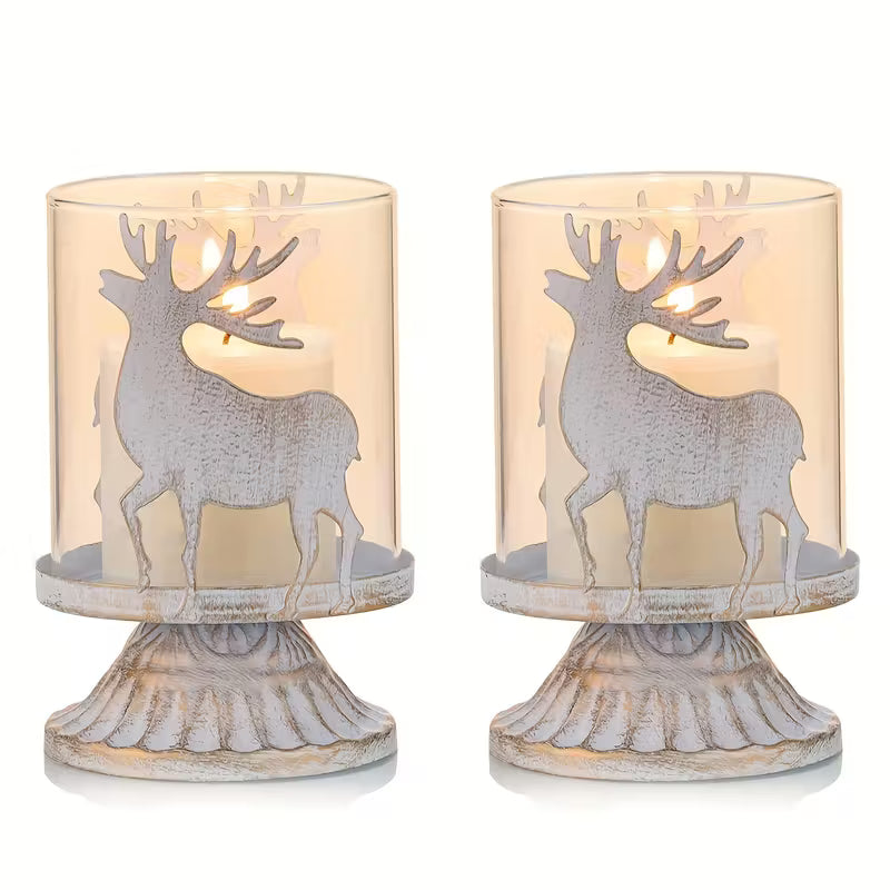 Reindeer Silhouette Candle Holders