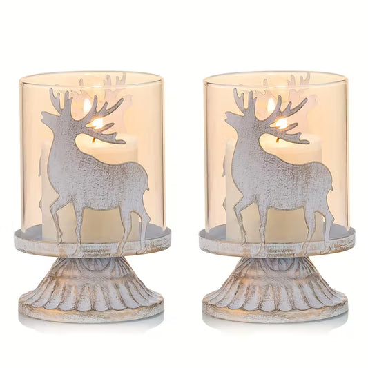 Reindeer Silhouette Candle Holders