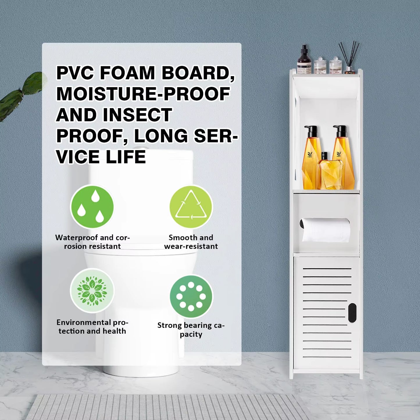 White Bathroom Floor Cabinet