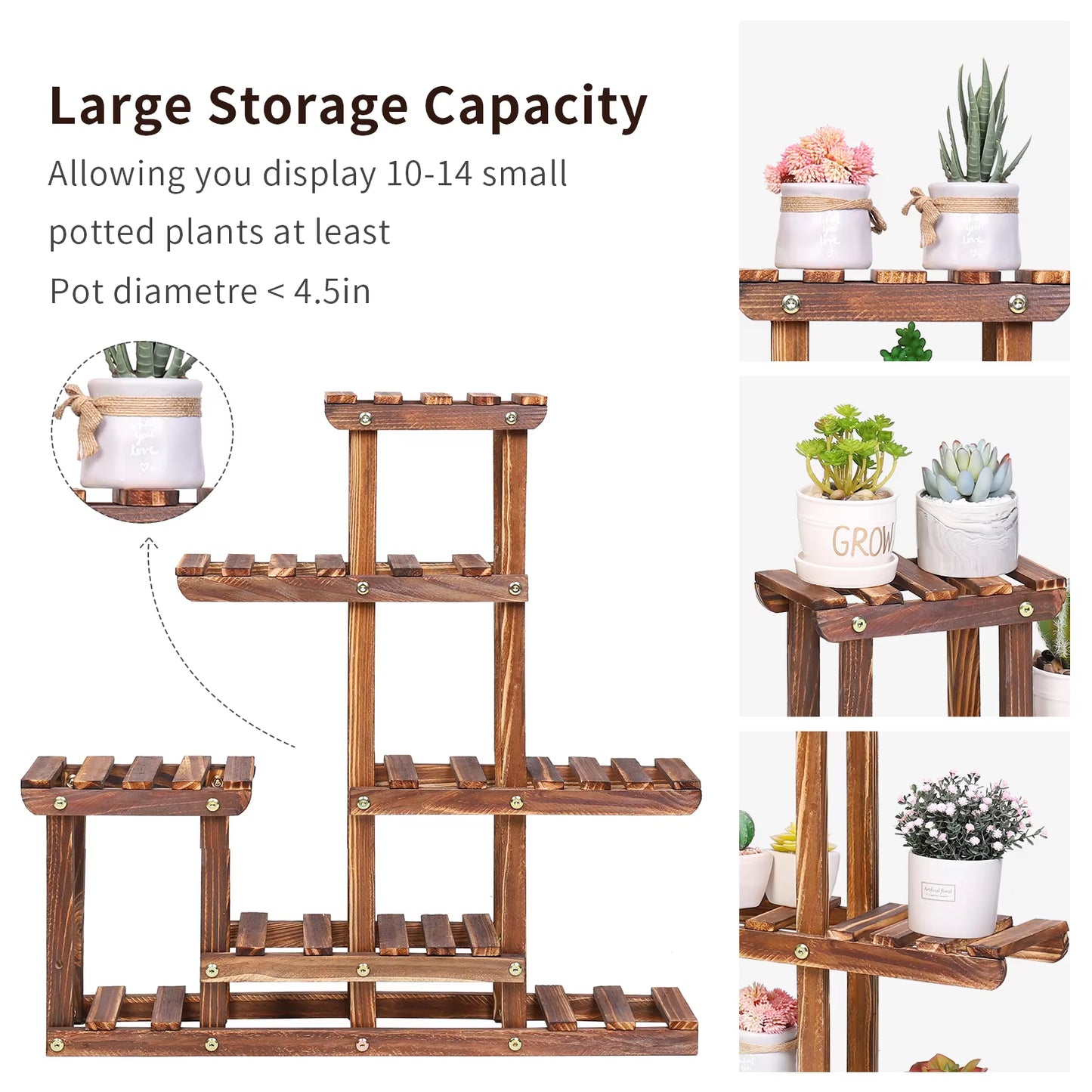 Indoor Wood Plant Shelves 