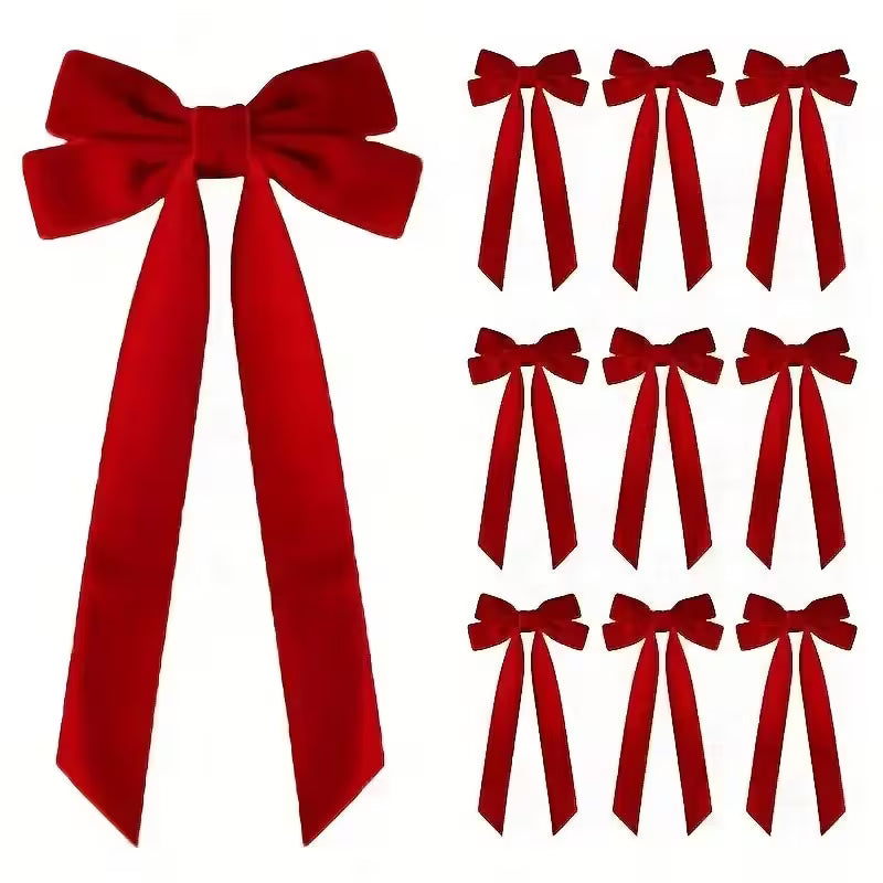 Elegant Red Velvet Christmas Bows