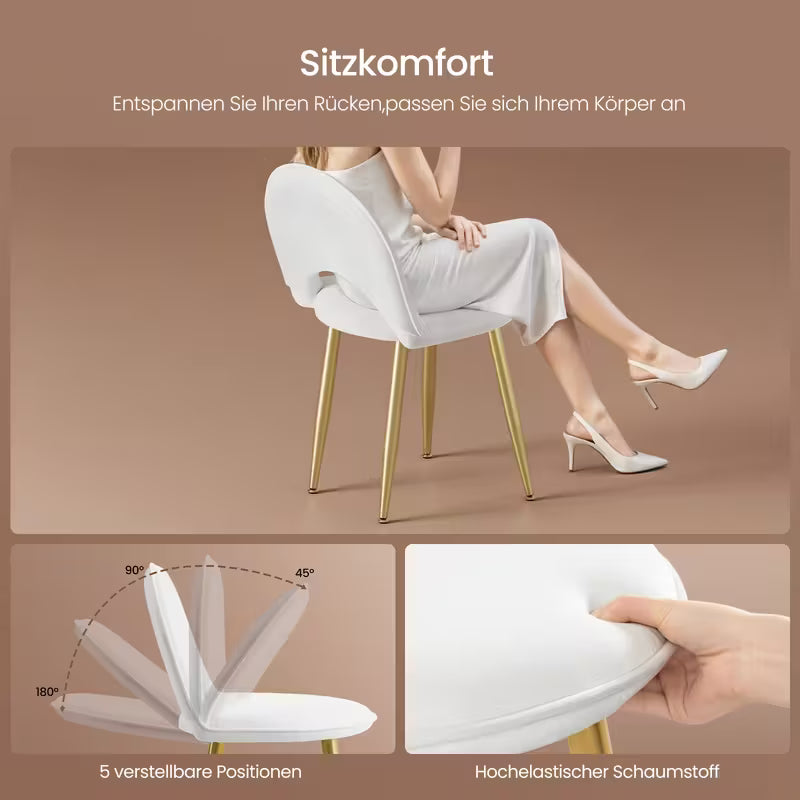 Modern Vanity Desk with Extra Deep Storage