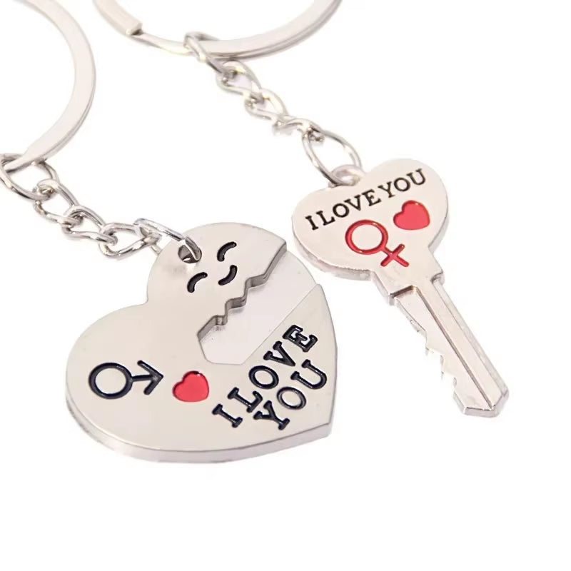  I Love You Heart Couple Key Ring 