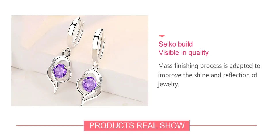 Silver Crystal Zircon Earrings