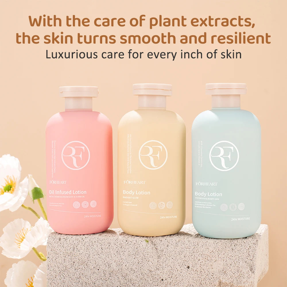 FORHEART OEM Natural Highly Moisturizing 300ml Body Milk Collagen Retinol Lotion for Daily Use Body Cream