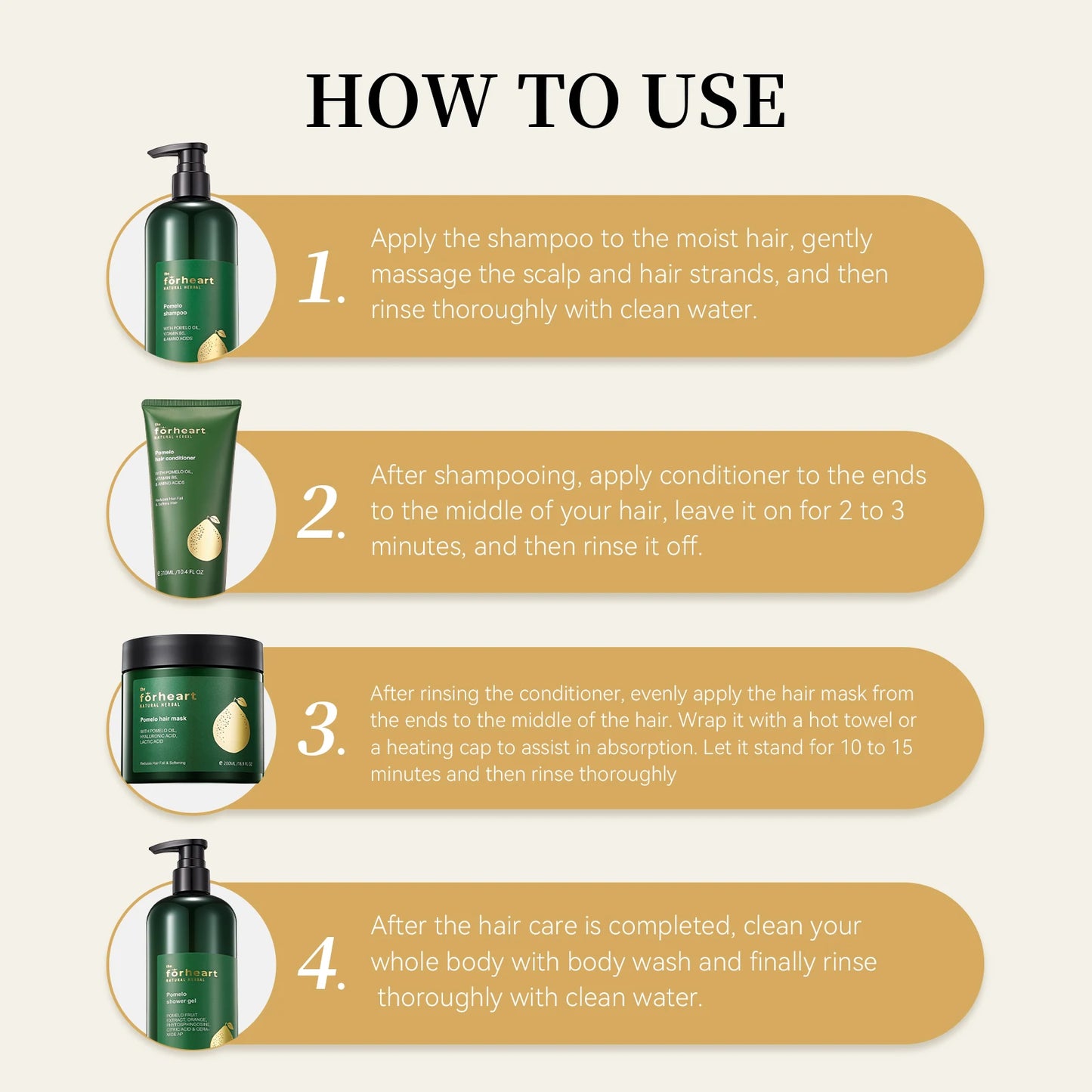 FORHEART Organic Hair Care Set Moisturizing Anti-Dandruff Shampoo & Conditioner Hair Growth Repair Oil for Healthy Hair