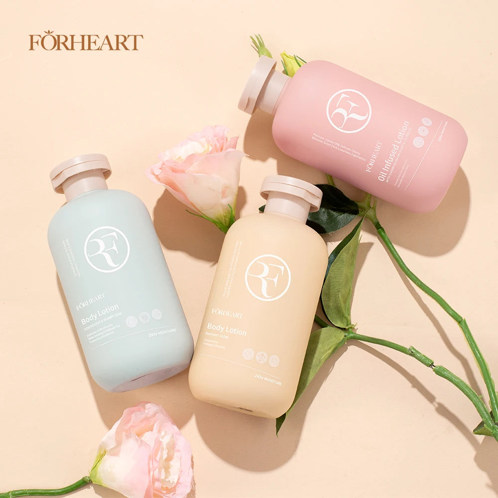 FORHEART OEM Natural Highly Moisturizing 300ml Body Milk Collagen Retinol Lotion for Daily Use Body Cream