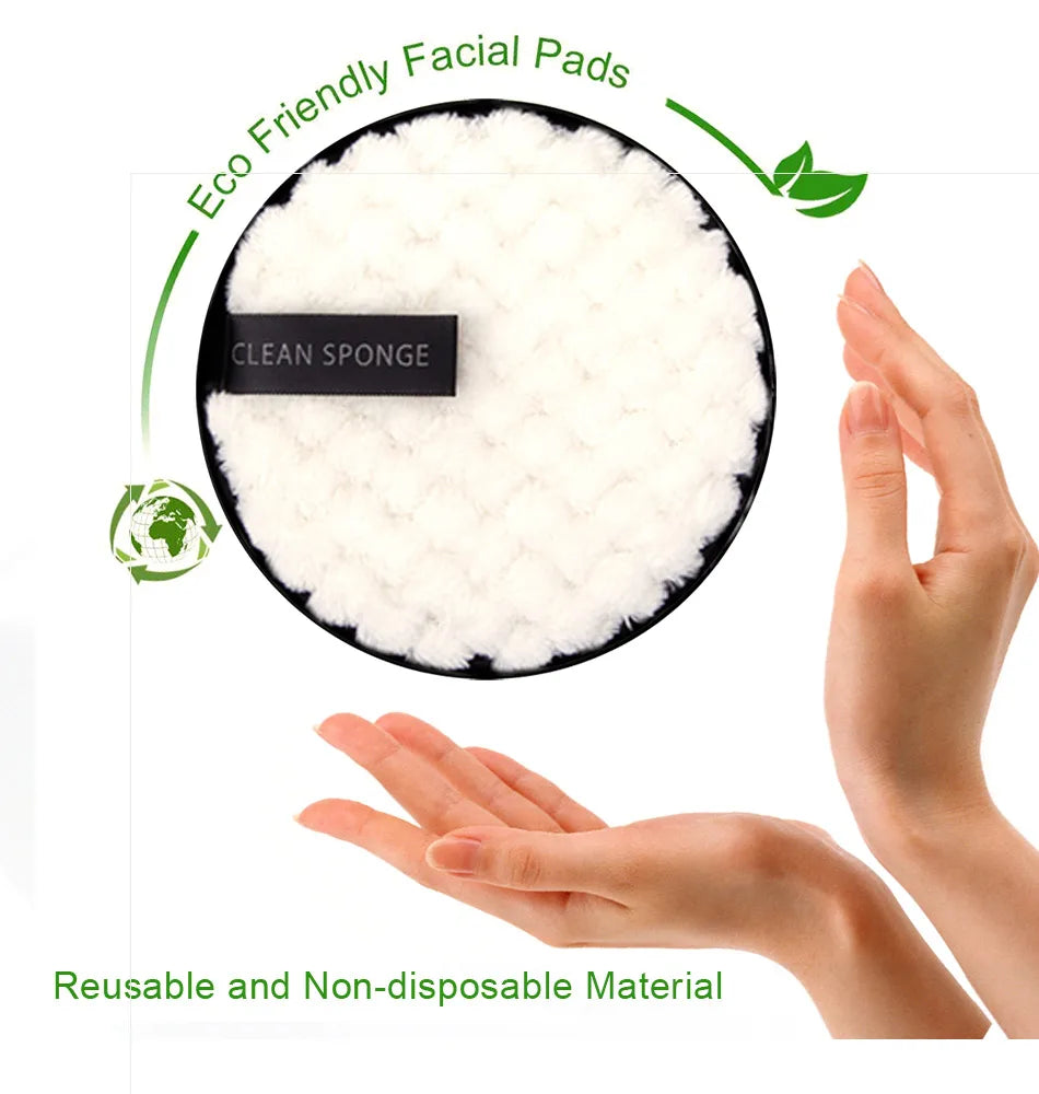 1/2pcs Makeup Remover Cloth Washable Cleansing Cotton Reusable Microfiber Pads Skincare Make-Up Removal Reusable Face Pad Tool