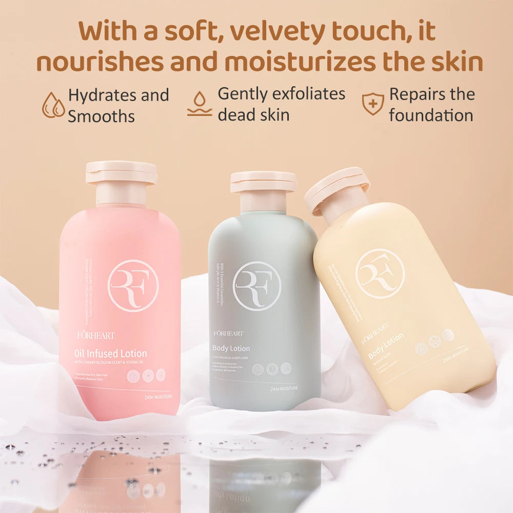 FORHEART OEM Natural Highly Moisturizing 300ml Body Milk Collagen Retinol Lotion for Daily Use Body Cream