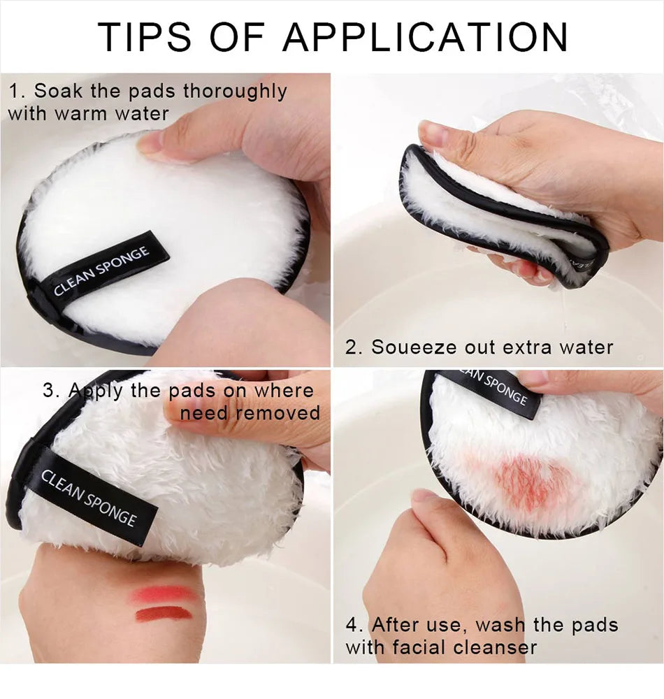 1/2pcs Makeup Remover Cloth Washable Cleansing Cotton Reusable Microfiber Pads Skincare Make-Up Removal Reusable Face Pad Tool