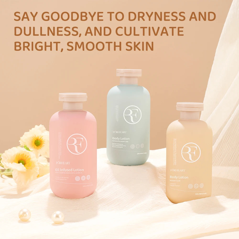 FORHEART OEM Natural Highly Moisturizing 300ml Body Milk Collagen Retinol Lotion for Daily Use Body Cream