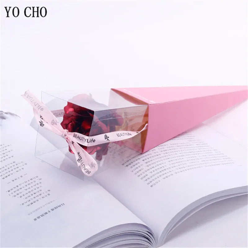 Galaxy Rose Eternal 24K Gold Flower Foil Plastic Artificial Roses Valentines Day Gift Beauty Golden Flowers for Wedding Decor