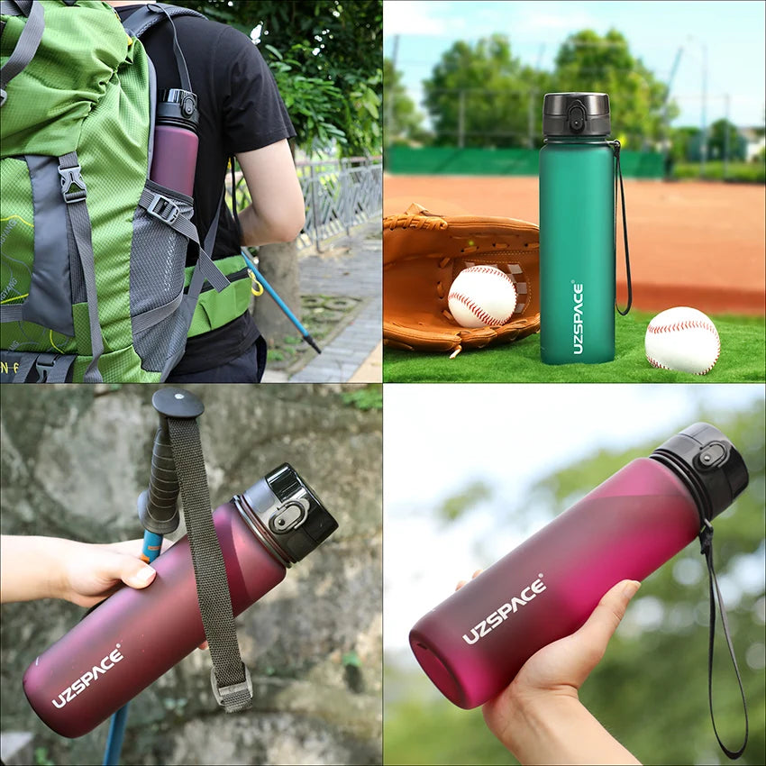 UZ Sport Water Bottles BPA Free Portable Leakproof Shaker Bottle Tritan Plastic Drinkware Camping Gym Fitness Jug 500/800/1000ML