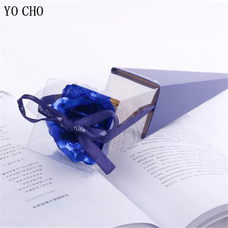 Galaxy Rose Eternal 24K Gold Flower Foil Plastic Artificial Roses Valentines Day Gift Beauty Golden Flowers for Wedding Decor