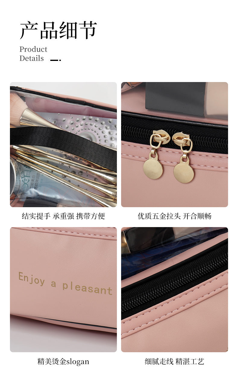 Multifunction Double Transparent Cosmetic Bag Women Make Up Case Big Capacity Travel Makeup Organizer Toiletry Beauty Storage