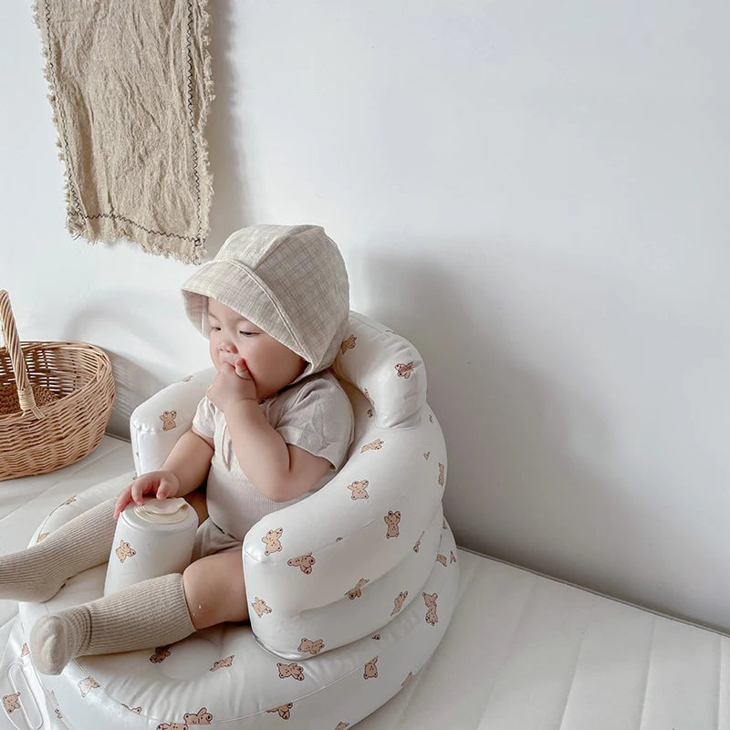 Baby Inflatable Seat Built in Air Pump Infant Back Support Sofa Chair for Sitting Up Portable Baby Shower Chair Floor Seater