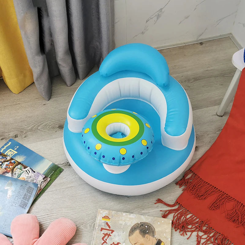 Baby Inflatable Seat Built in Air Pump Infant Back Support Sofa Chair for Sitting Up Portable Baby Shower Chair Floor Seater
