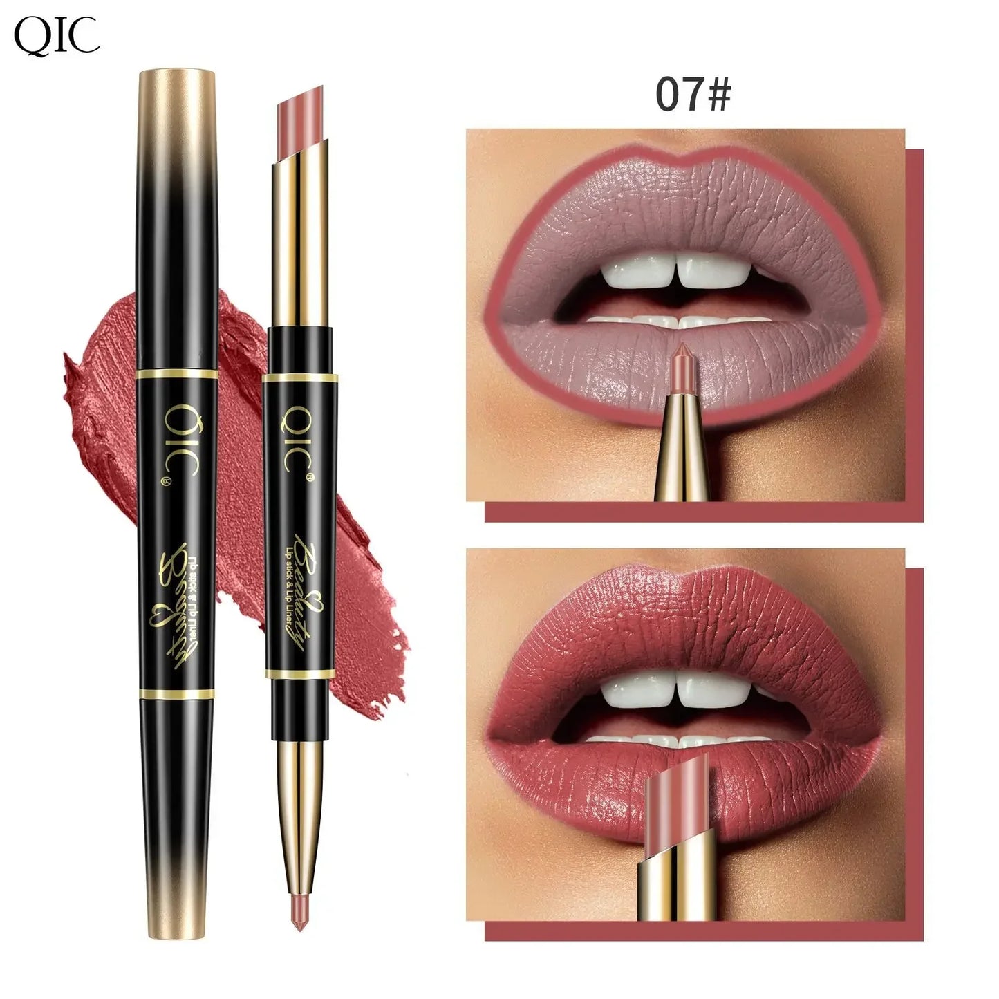 2 In 1 Lip Liner Pencil Matte Lipstick lip liner Long lasting waterproof Makeup For Lip & Eyes Cosmetics Beauty Make up
