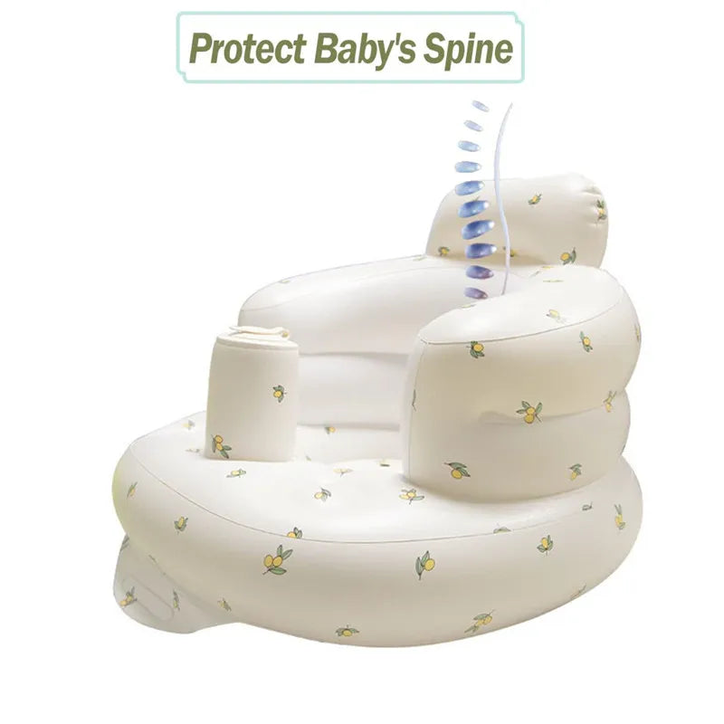 Baby Inflatable Seat Built in Air Pump Infant Back Support Sofa Chair for Sitting Up Portable Baby Shower Chair Floor Seater