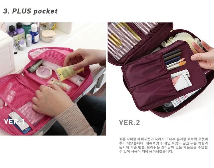 High Capacity Portable Girl Travel Makeup Bag Women's Make up Bag Toiletries Organizer Waterproof Oxford Female Storage Cosmetic