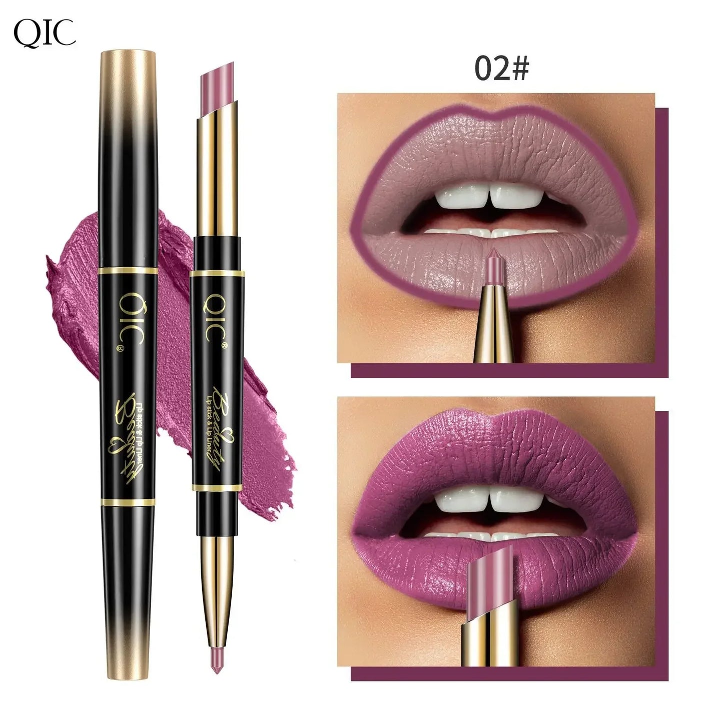 2 In 1 Lip Liner Pencil Matte Lipstick lip liner Long lasting waterproof Makeup For Lip & Eyes Cosmetics Beauty Make up