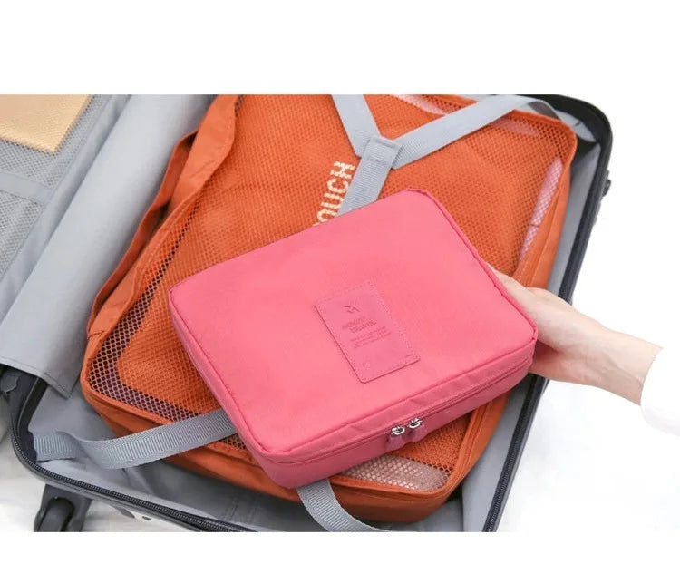 High Capacity Portable Girl Travel Makeup Bag Women's Make up Bag Toiletries Organizer Waterproof Oxford Female Storage Cosmetic
