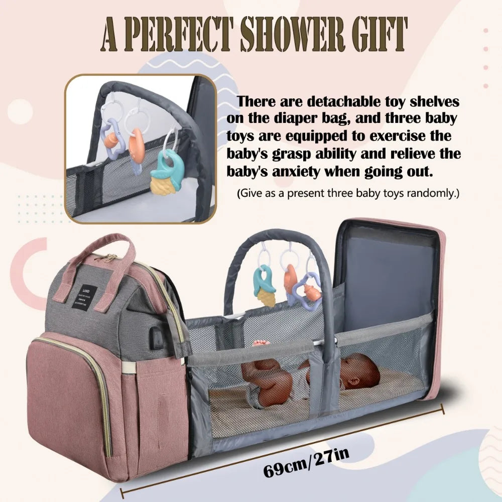 Lightweight Mommy Bag with Portable Folding Bed