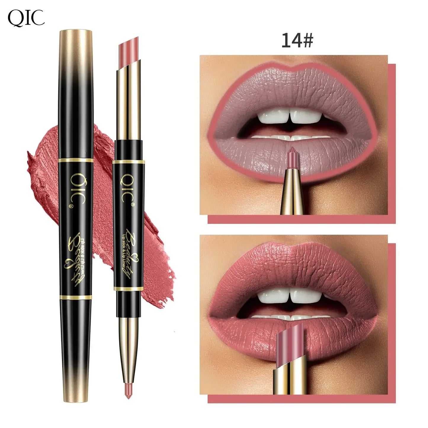 2 In 1 Lip Liner Pencil Matte Lipstick lip liner Long lasting waterproof Makeup For Lip & Eyes Cosmetics Beauty Make up
