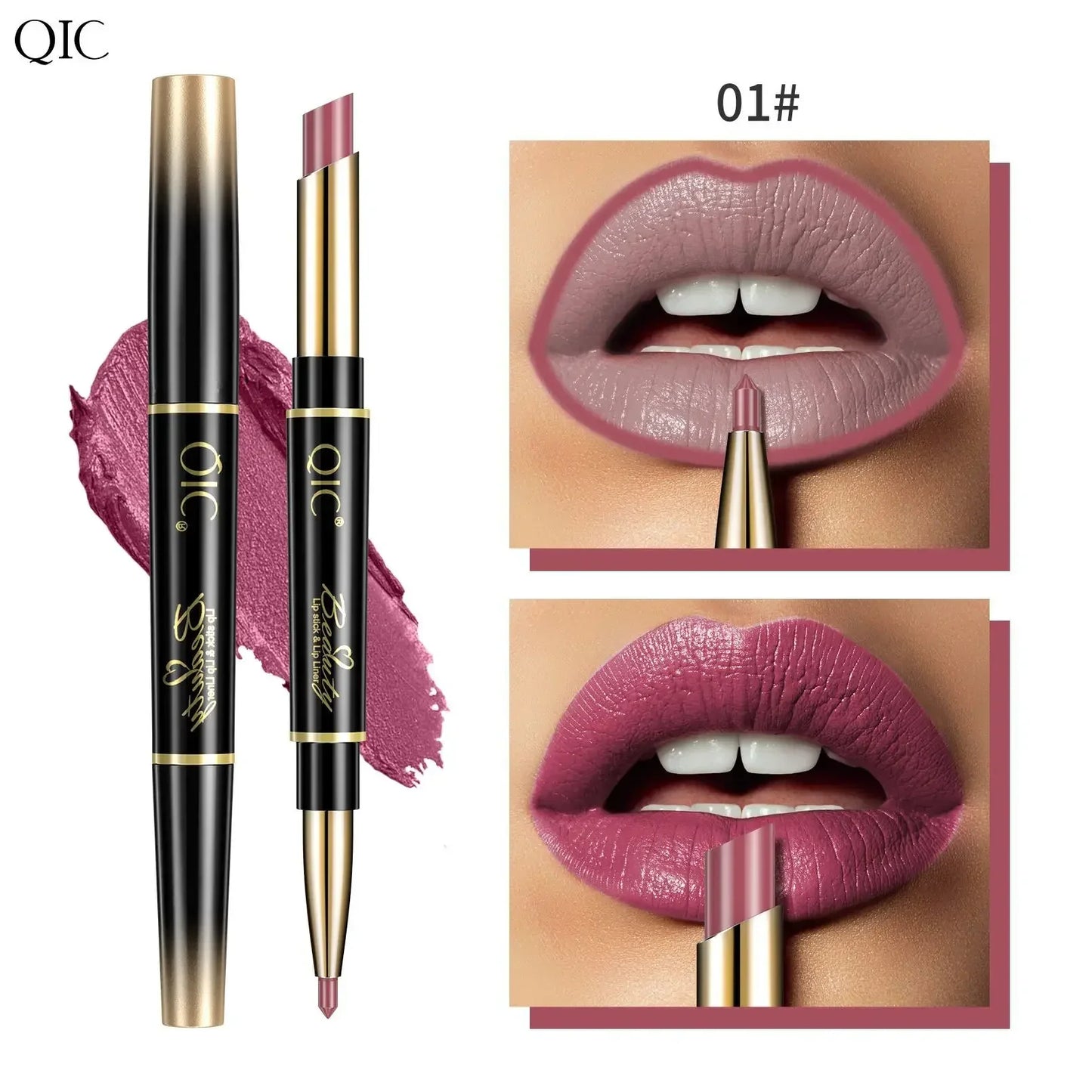 2 In 1 Lip Liner Pencil Matte Lipstick lip liner Long lasting waterproof Makeup For Lip & Eyes Cosmetics Beauty Make up