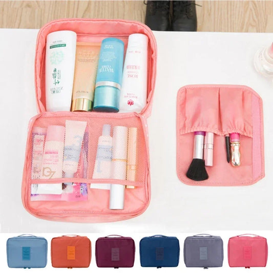 High Capacity Portable Girl Travel Makeup Bag Women's Make up Bag Toiletries Organizer Waterproof Oxford Female Storage Cosmetic